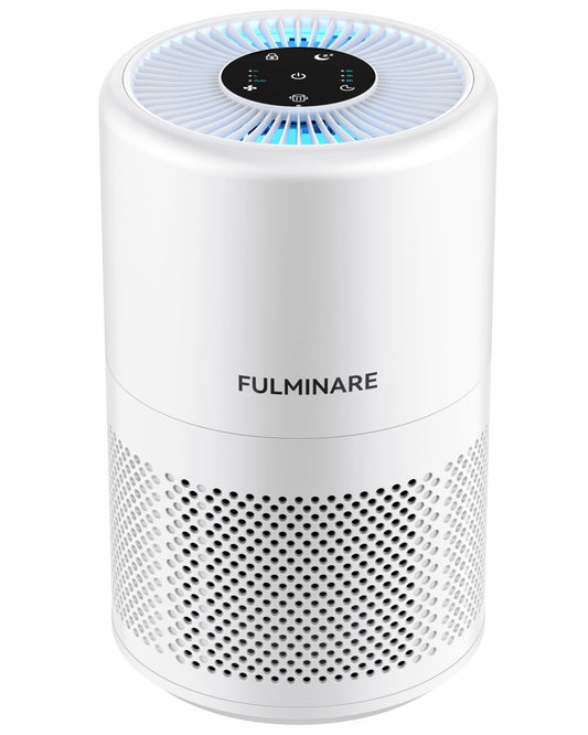 FULMINARE Air Purifiers for Home Bedroom 1095 Ft² Coverage HEPA Air Purifier for Large Room for Pets, Smoke, Kitchen, Office, 3 Speeds, Timer, Quiet, Auto Variable Frequency, Sleep Mode, White