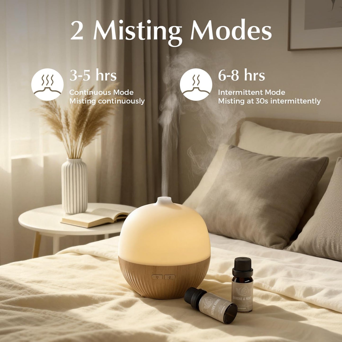 ARVIDSSON Essential Oil Diffuser 2 Pack, 100ml Aromatherapy Diffuser with Mood Light, Ultrasonic Oil Diffusers for Home, Small Diffuser for Essential Oils, Gift for Women