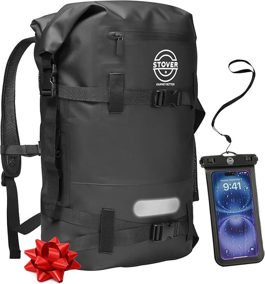 STOVER 5/10/25/30/40/55L Waterproof Dry Bag- Roll-Top Backpack w/Phone Case- Kayaking, Hiking, Camping, Boating- Men/Women