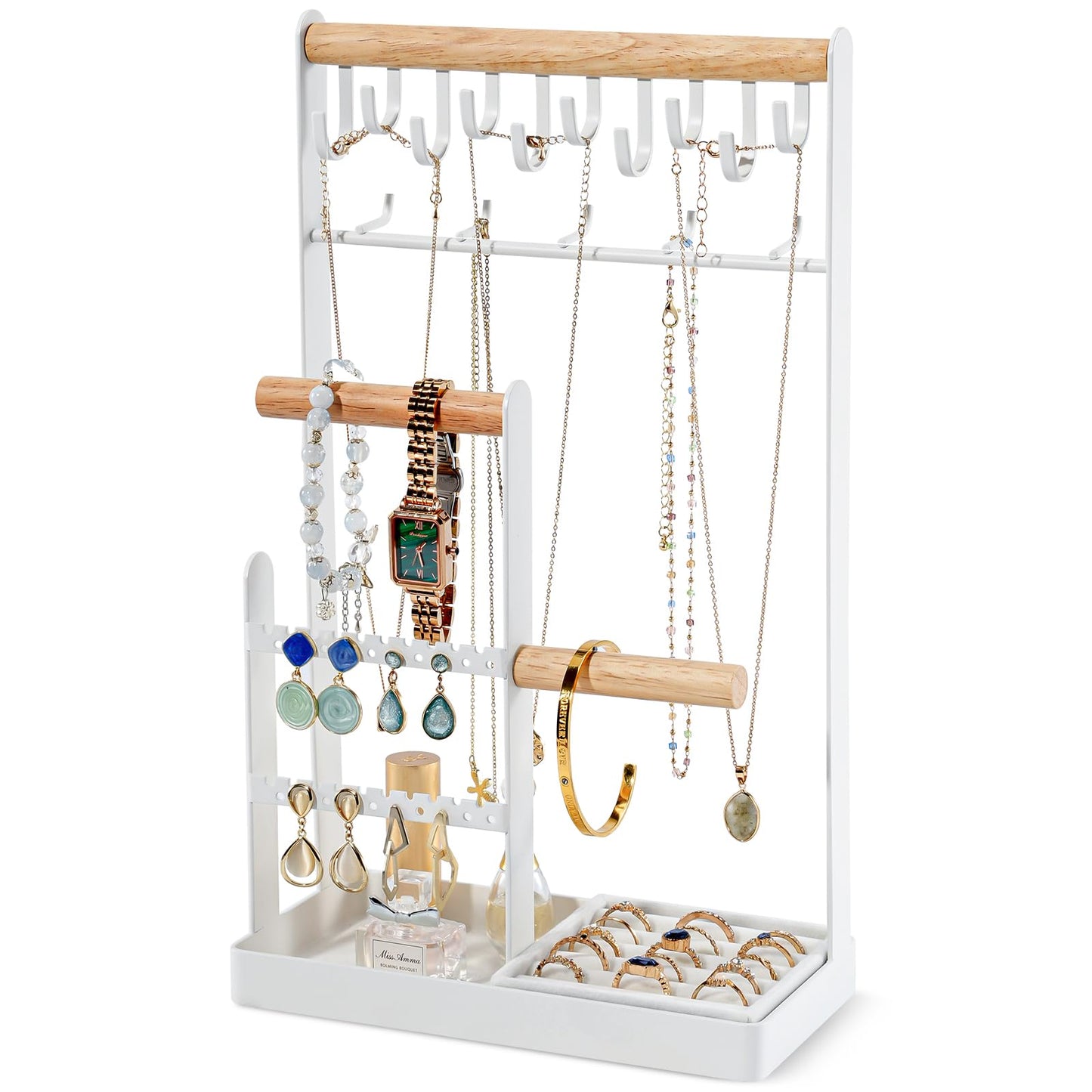 ProCase 4 Tiers Jewelry Stand Bundle with Jewelry Display Stand Holder