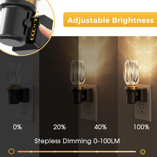 L LOHAS LED Night Lights Plug into Wall, Plug in Night Light with Light Sensor, Wall Sconce-Style Design Night Light for Bedroom Bathroom Hallway, 3 Pack