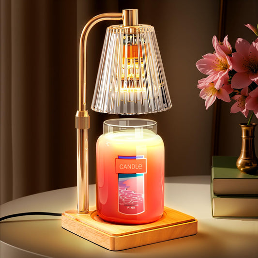 Marycele Candle Warmer Lamp with Timer, Wax Melt Warmer for Jar Candles, Christmas Birthday Gifts for Women Mom Sister Friend, House Warming Gifts for New Home Apartment Decor, Vintage Clear
