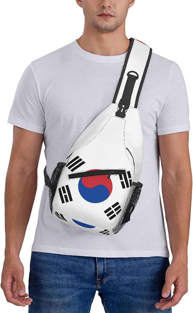 GJXFLSY Republic of Korea Flag Sling Backpack Crossbody Bag Casual Chest Bags Travel Hiking Daypack Shoulder Bag for Women Men
