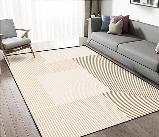 Abstract Washable Area Rug 5x7Ft Soft Non Slip Durable High Traffic Rug for Living Room, Bedroom & Home Office