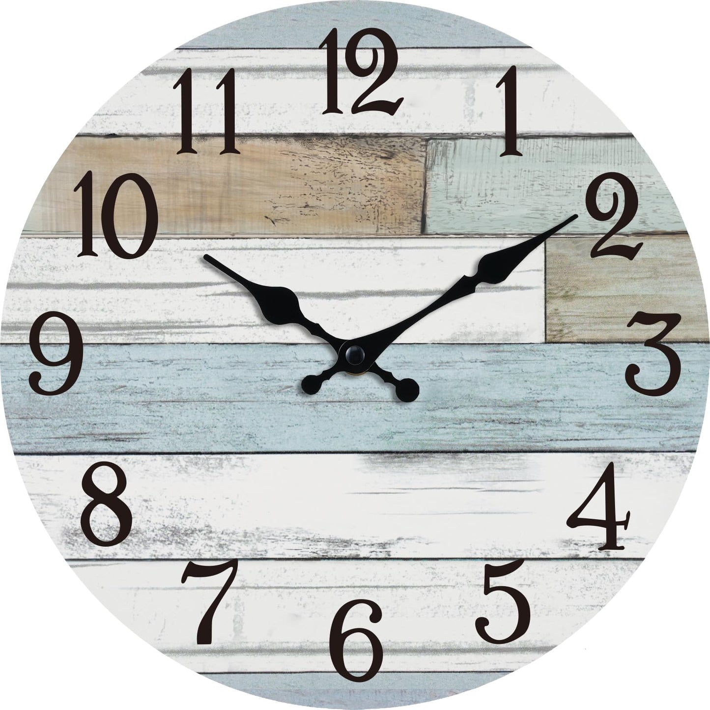 KECYET Wall Clock Battery Operated 16 Inch Large Silent Non Ticking Coastal Design Country Rustic Retro Decorative for Bathroom Kitchen Living Room Bedroom