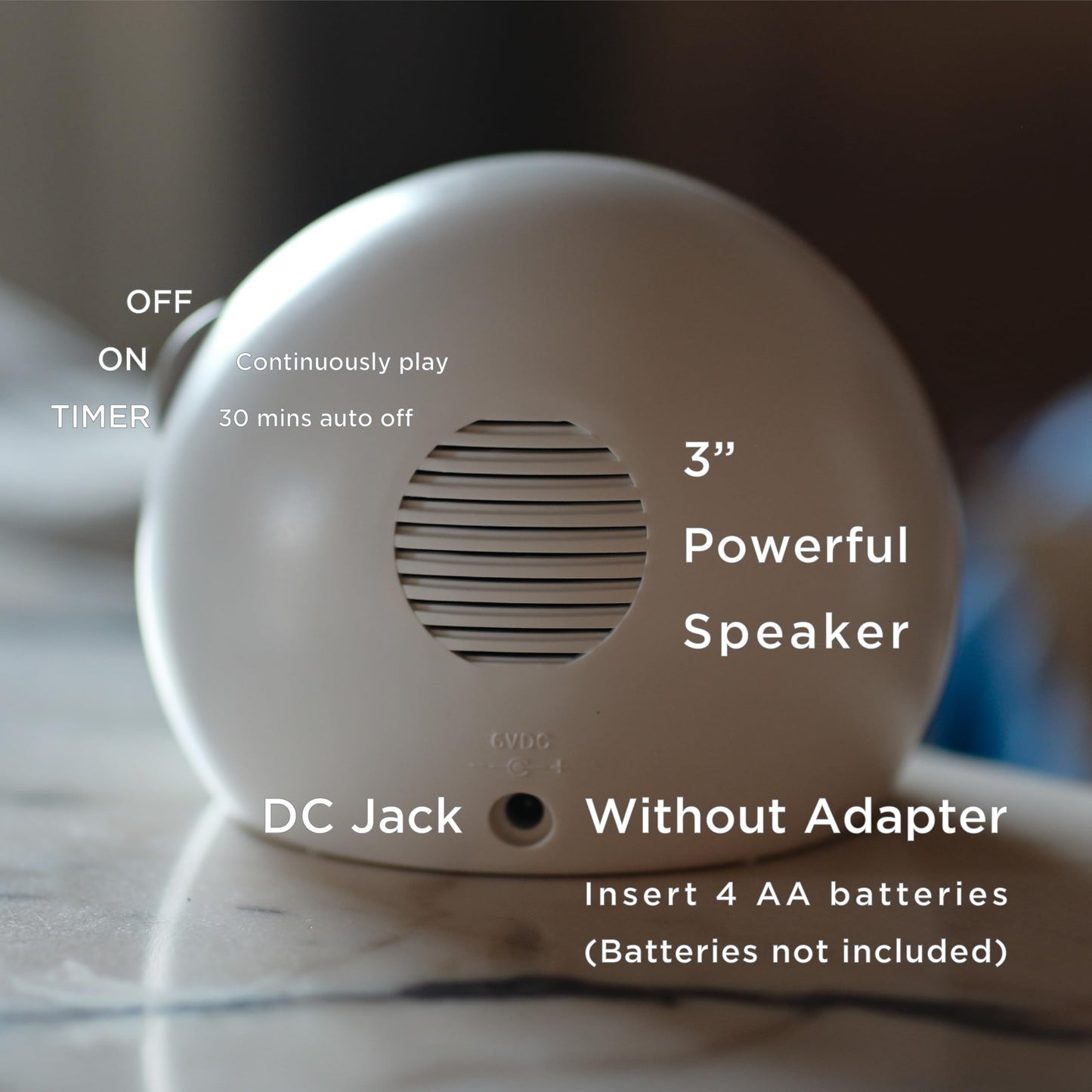 WELLCARE - Naturcare Sound Relaxation: White Noise & 7 Nature Sound Machine, Sleep Aid for Babies, Kids & Adults, Stepless Volume Control, Timer, Dual Power (Adapter or Batteries, Both Not Included)