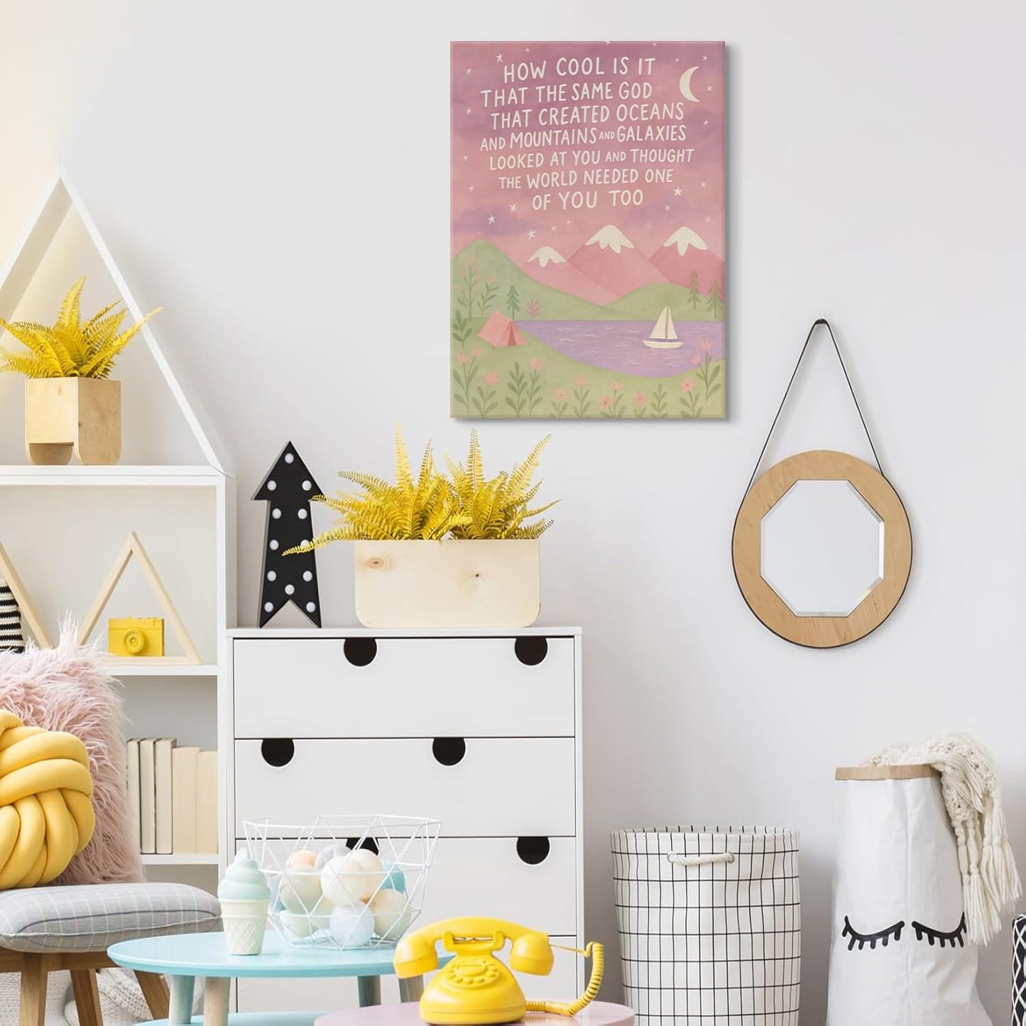 Same God Creation Wall Art Nursery Mountain Wall Decor Christian Inspirational Canvas Print for Boy Kids Room,Teen Bedroom Decor A doption Gifts First Communion Baptism Gifts for Boys 12x16in Canvas