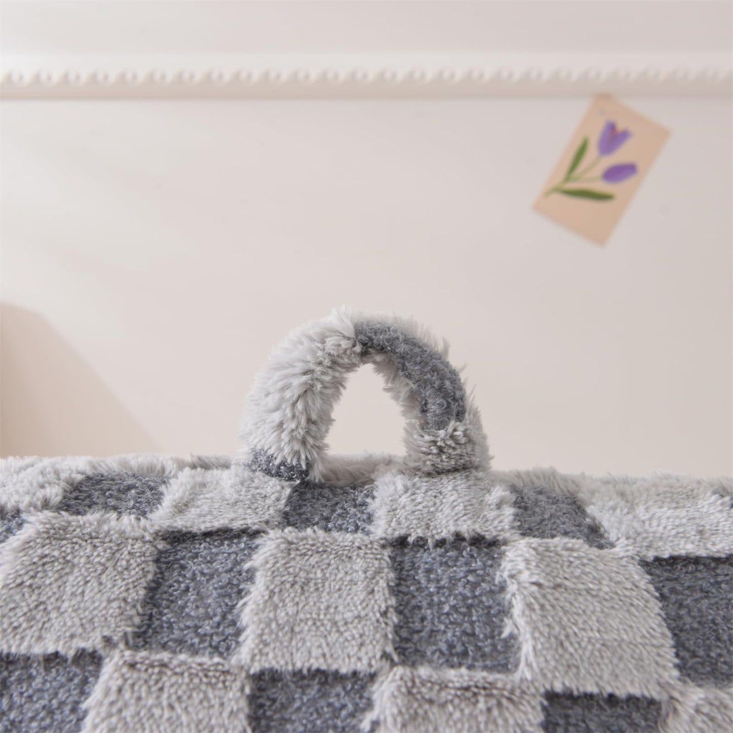 Aimuan Reading Pillow Checkered Bed Rest Wedge Backrest Checkerboard Pillow with Arms Back Support for Sitting Up in Bed Cushion Incline Rest Sleeping Snoring Pillow (Grey,Large)