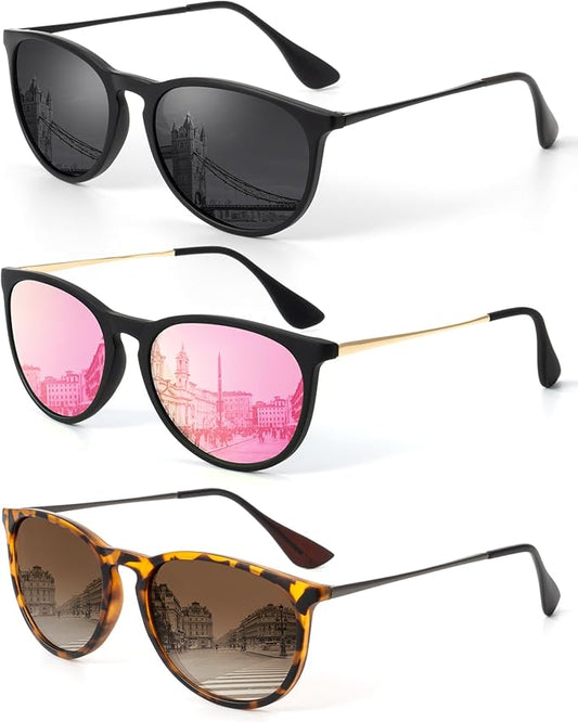 KALIYADI Sunglasses Womens Polarized Womens-Sunglasses: Trendy Sun Glasses with UV400 Retro Style for Party Beach Shopping