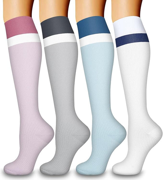 Laite Hebe 4 Pairs-Compression Socks for Women&Men Circulation-Best Support for Nurses,Running,Athletic