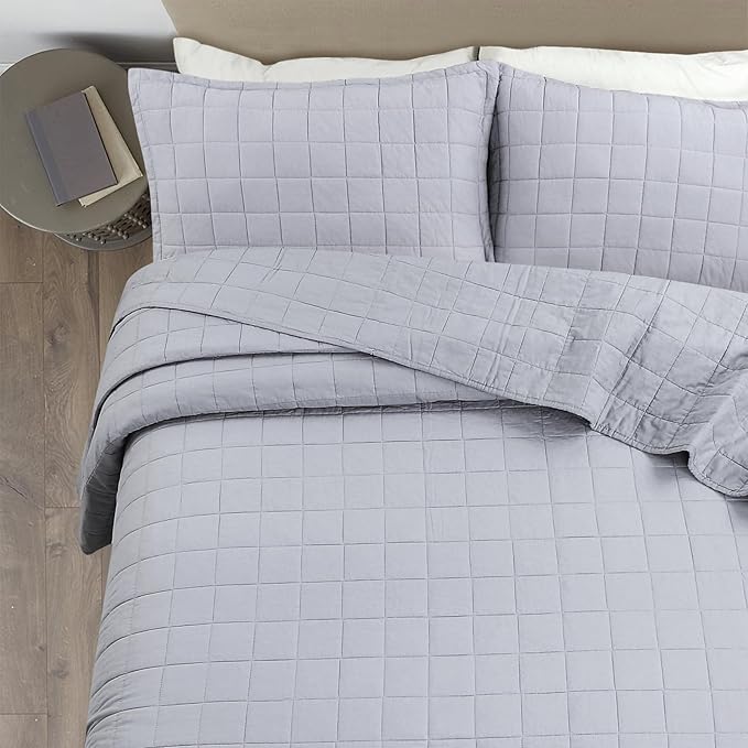 100% Cotton Quilt Sets Oversized King Size - Soft Lightweight Quilt for Bed Bedding Set for Bedroom Decor-Bedspread in Geometric Pattern with 2 Pillow Shams for All Season, 120x120 inches