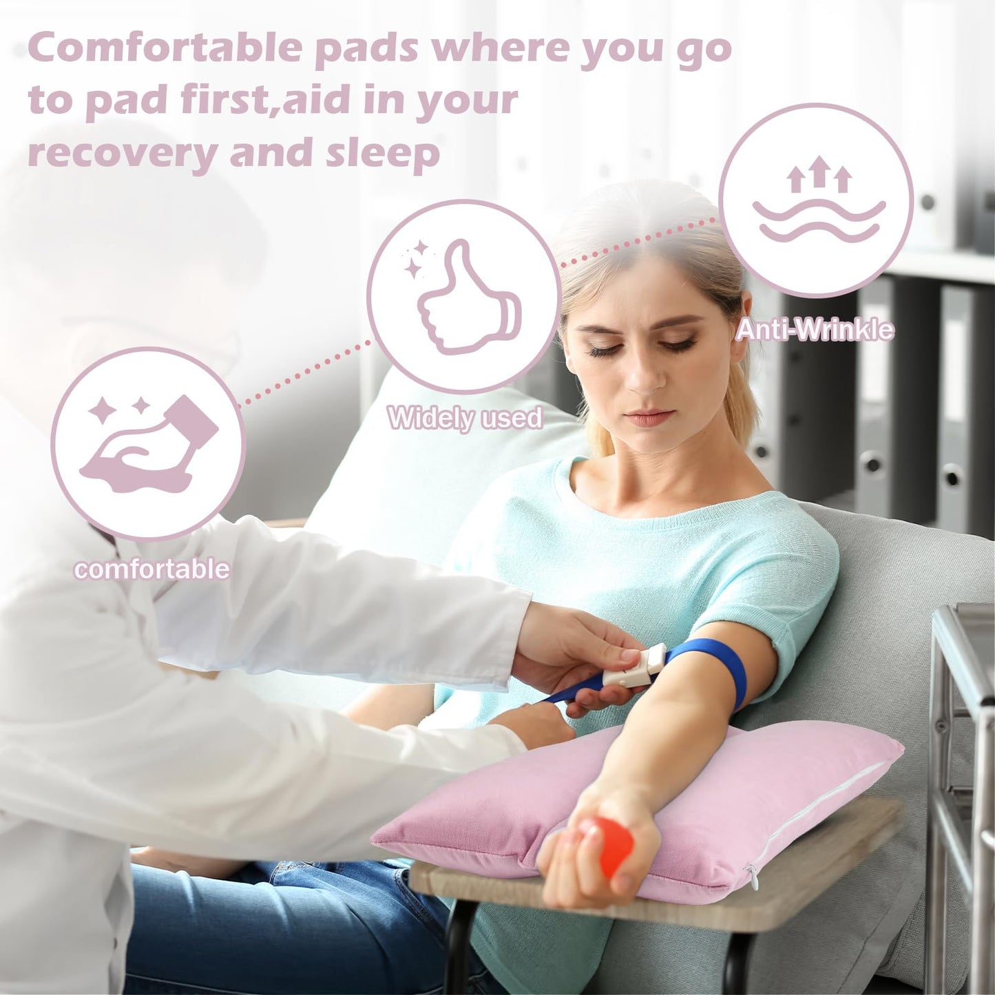 zzhxkjhky Arm Elevation Pillow Washable Cover Elevation Pillow for Swelling and Circulation Pain Relief for Arm Pain, Leg Injury and Shoulder Surgery (Pale Purple)