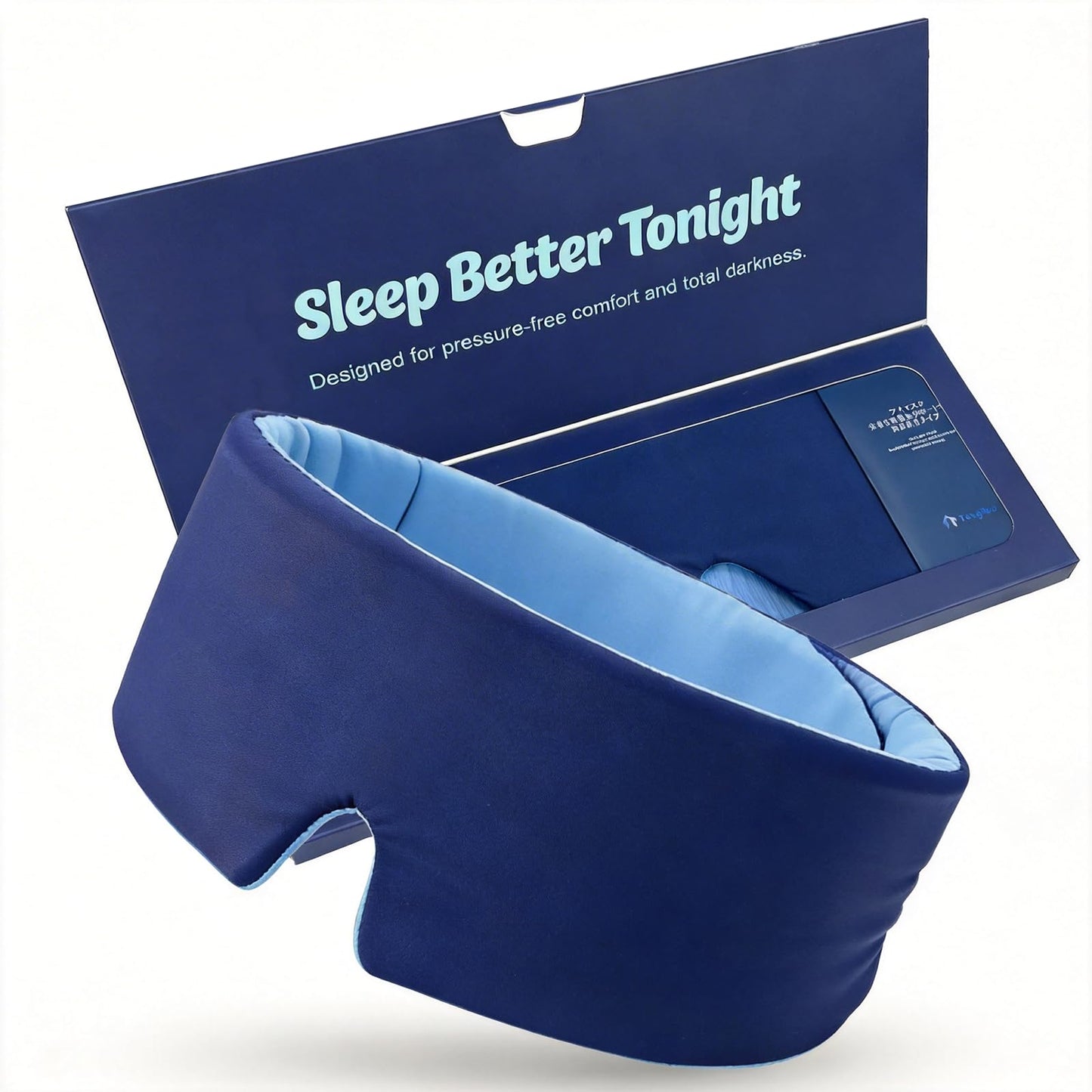 TongTuo Sleep Mask for Men, Blackout Eye Mask for Sleeping, Hypoallergenic Ultra-Lightweight Full Coverage Blindfold with Quiet Adjustable Strap, Reversible & Cooling – for Airplane Travel