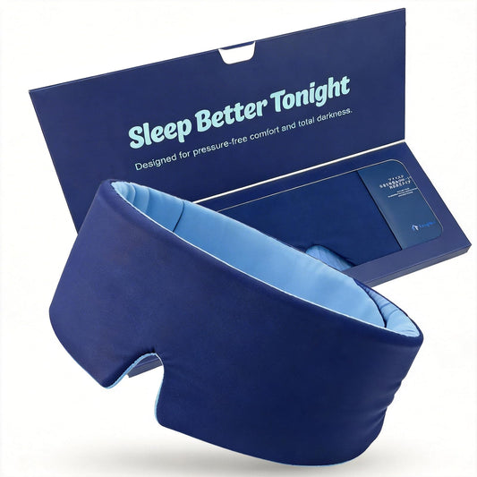 TongTuo Sleep Mask for Men, Blackout Eye Mask for Sleeping, Hypoallergenic Ultra-Lightweight Full Coverage Blindfold with Quiet Adjustable Strap, Reversible & Cooling – for Airplane Travel