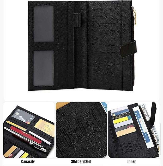 Waterproof Family Passport Organizer with RFID Blocking Genuine Leather Document Holder Card Slots Travel Wallet for Women Men Black (Brown)