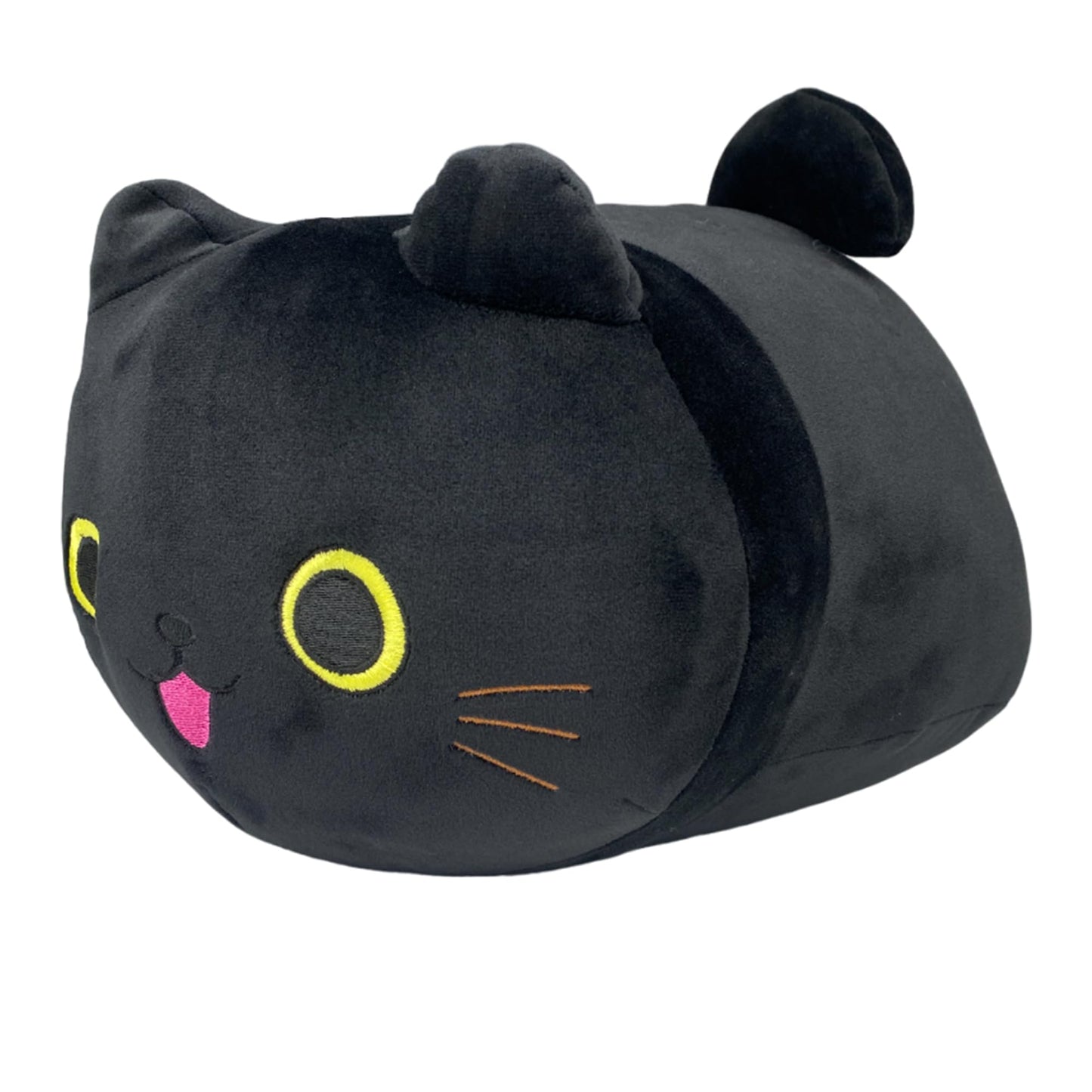 Pineapple Kawaii Black Cat Plush Pillow Plushies Squishmellow Plushie Soft Squishy Stuffed Animal Toy Cute Kitten Cushion for Kids Room Decor 10 inch