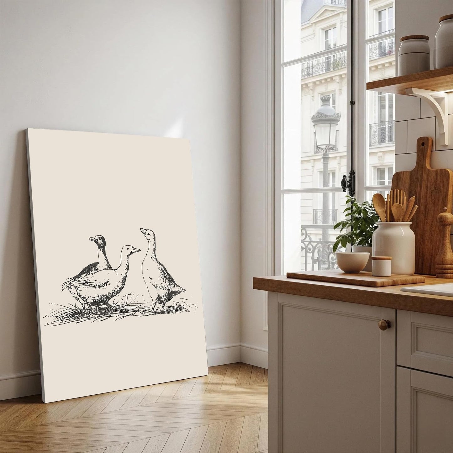 Framed Vintage Duck Canvas Wall Art