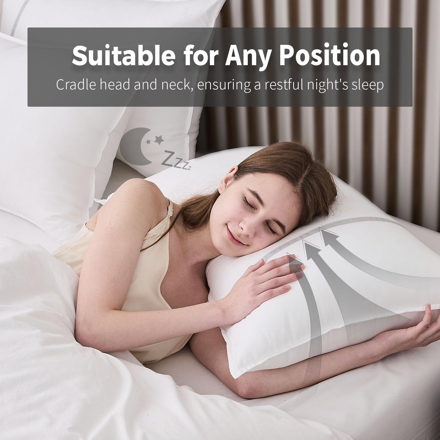 MUFEW King Size Pillows Set of 2, Medium Firm Hotel Pillows for Sleeping, Cooling Bed Pillows for Side & Back Sleepers, Down Alternative Filling, 20 x 34 Inches