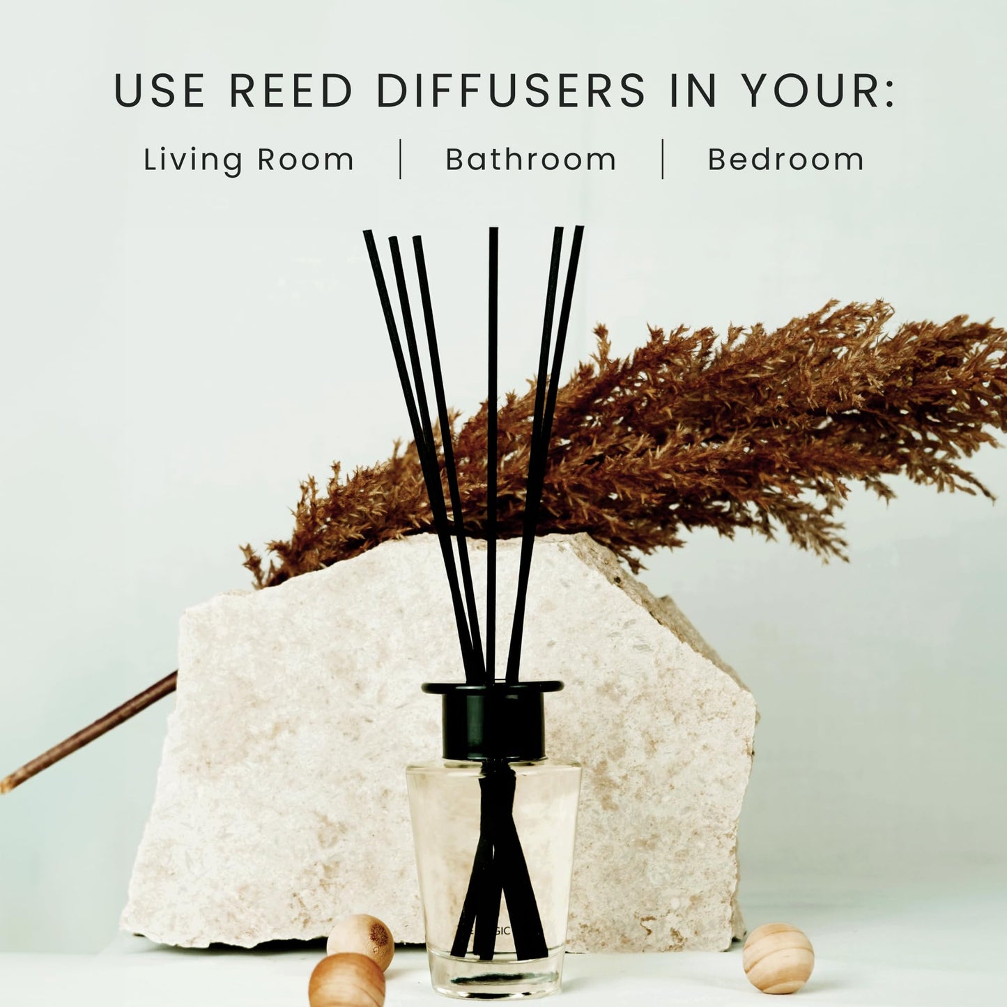 The Magic Scent Mahogany & Teakwood Reed Diffuser for Home - Luxury Scent Diffuser with Premium Fiber Reeds for Lasting Gentle Dispersal - Natural, Toxin-Free Aroma Inspired by Ambercrombie & Fitch