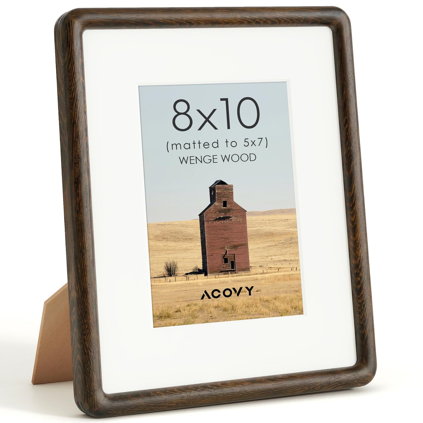 8x10 Picture Frame, Natural Solid White Oak Wood Photo Collage Frame with HD Tempered Glass, Rounded Corner Wooden Frame 8 x 10 Matted to 5x7, Gallery Wall Frames for Art, Wall or Tabletop Display