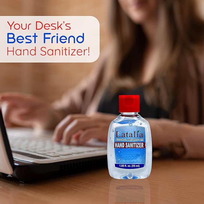 Latalia Mini Hand Sanitizer Travel Size Pack of 432 | 1.85 fl oz with 80% Alcohol Small Hand Sanitizer Bulk For Non-Sticky, Unscented, Gentle & Fresh Hands Anytime
