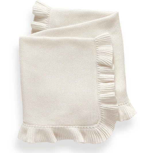 YCHWFF Knit Baby Blanket 40x30 for Boy & Girl Soft Swaddle Blanket (White)