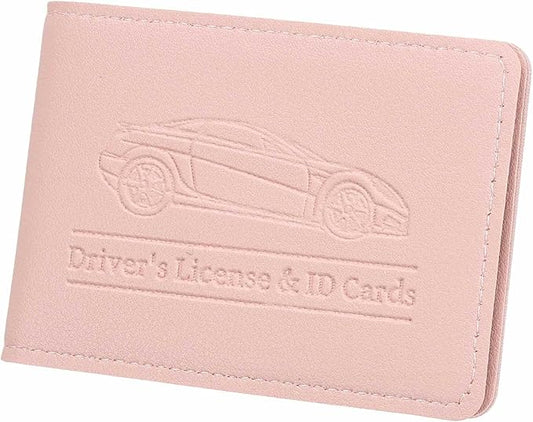HARFINGTON Car Registration and Insurance Holder PU Leather Vehicle Glove Box Organizer Storage Accessories Car ID Holder with 4 Pockets for License ID Card Bank Card Documents, Pink