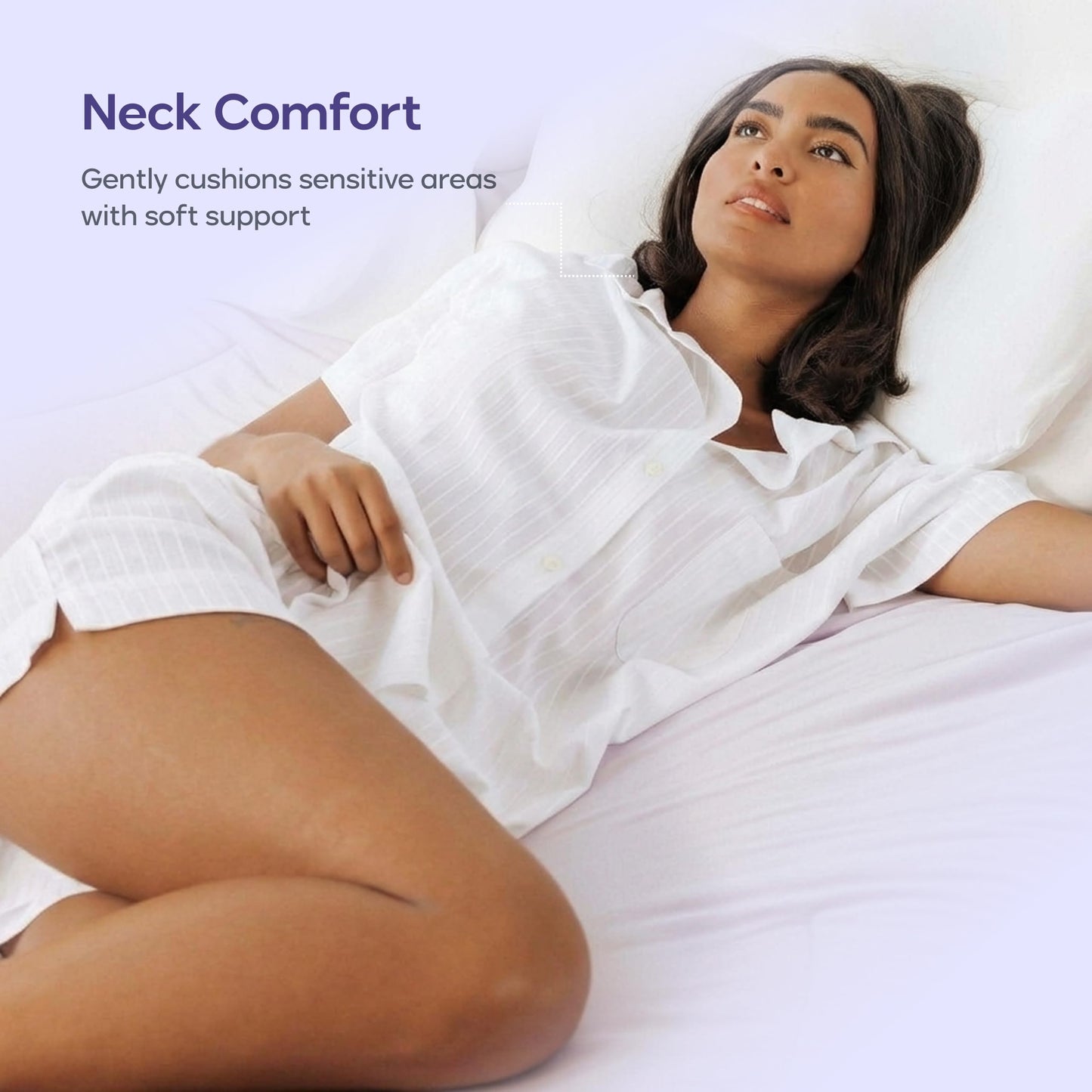 Mellow CloudAlign Memory Foam Pillow for Neck & Shoulder Support, Dual Height Ergonomic Cervical Pillow for Side Back & Stomach Sleepers, Contoured Orthopedic Bed Pillow with Washable Cover, High