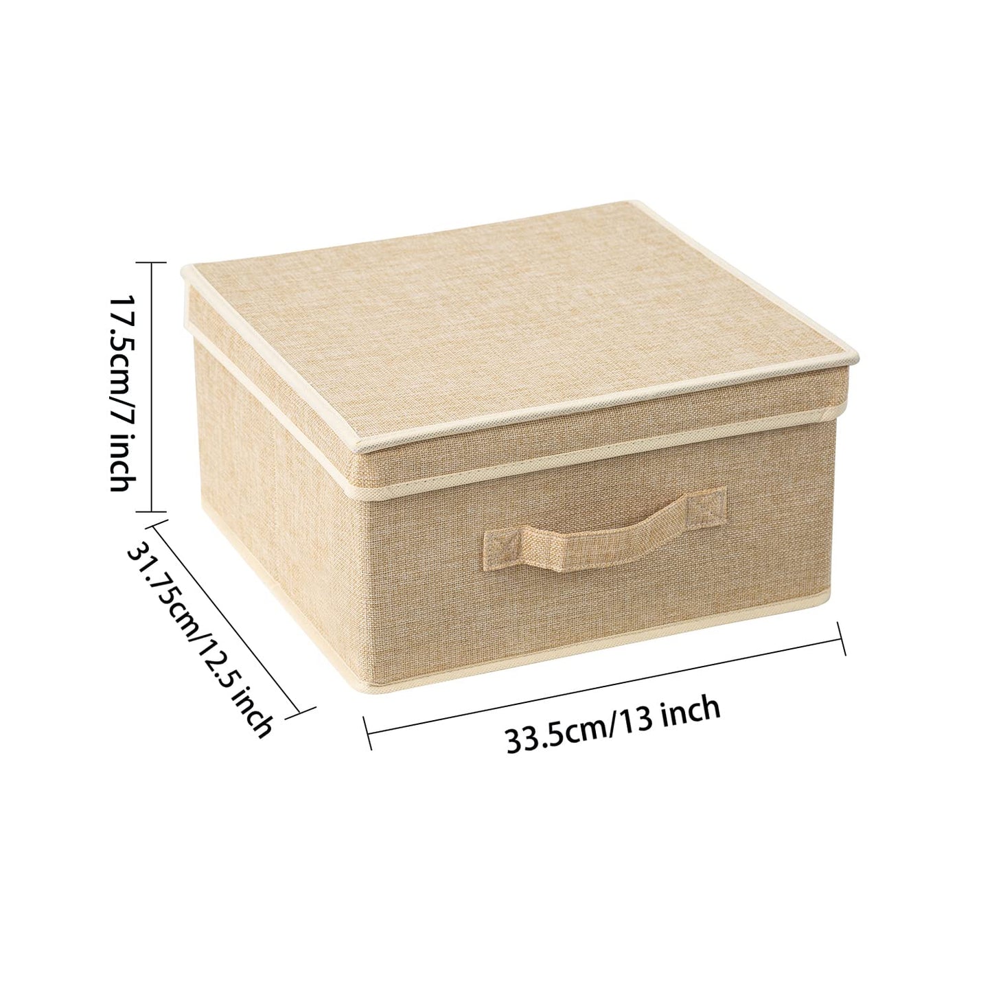 DOMEraax Storage Bins with Lid, Foldable Clothing Storage Box case with Handle for Closet, Bedroom, Home, 4 Color Set A, 13L x 12.5W x 7H inch