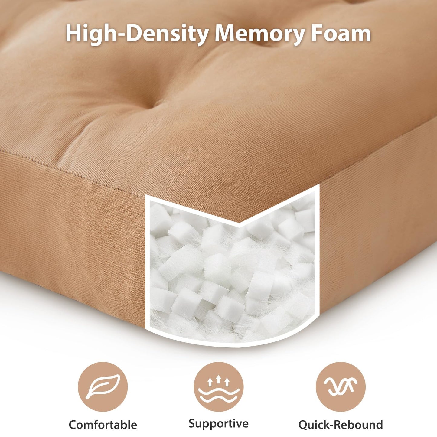 SM-XLHN Meditation Floor Pillow Set of 2, Square Large Pillows Seating for Adults, Meditation Cushion Pillow,Tufted Corduroy Cushion for Tatami Living Room or Yoga, Coffee, 22x22 Inch