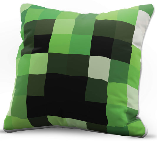 Jay Franco Decorative Pillow Cover ONLY– 15 x 15 Inch Soft Square Pillowcase for Kids Bedroom, Gaming Room & Living Room Décor, Minecraft Creeper