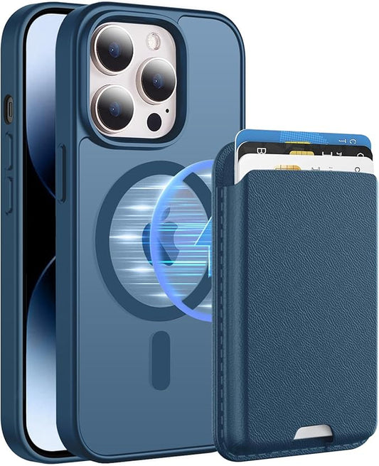 Ntwinro Magnetic for iPhone 12 Pro Max Case (Compatible with MagSafe) with Detachable Wallet & Card Holder for 3 Cards [RFID Blocking] Military Grade Protective Slim Phone Cover, Deep Blue