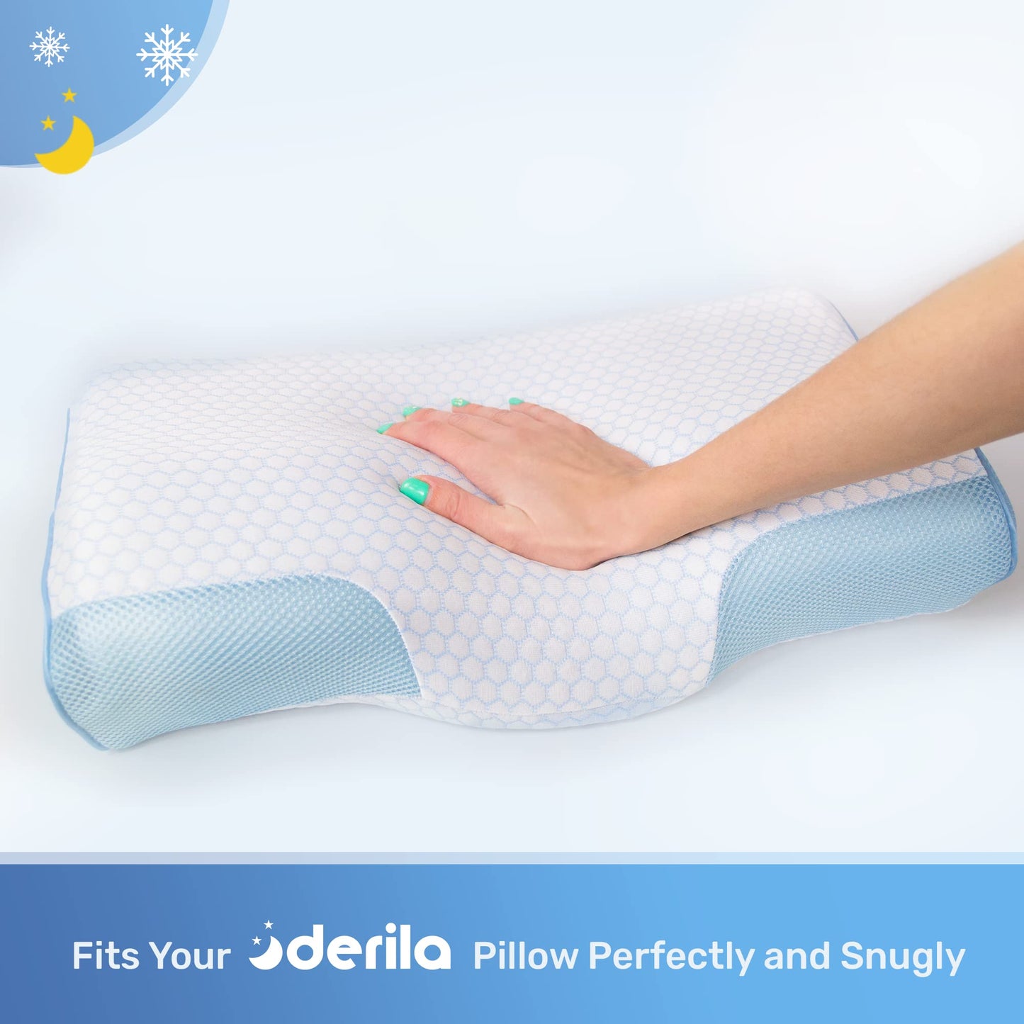 Derila King Size Cooling Pillowcase | Optimal Temperature Control for Your Derila Memory Foam Pillow for Perfect Sleep. Quality Material White Pillow case ensures for Pillows 23.6" x 13.4" x 4.3"