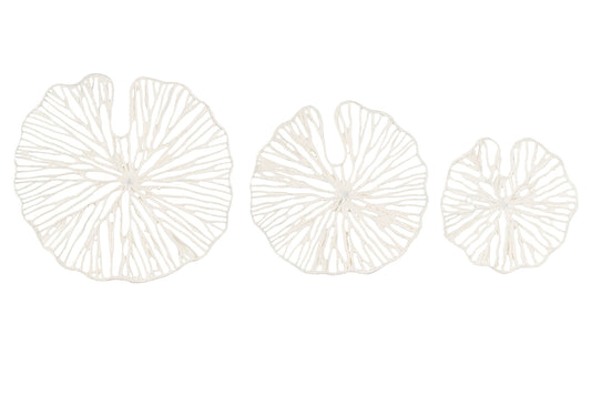 Creative Co-Op Handmade White Coral Shaped Paper & Metal Wall Décor (Set of 3 Sizes)