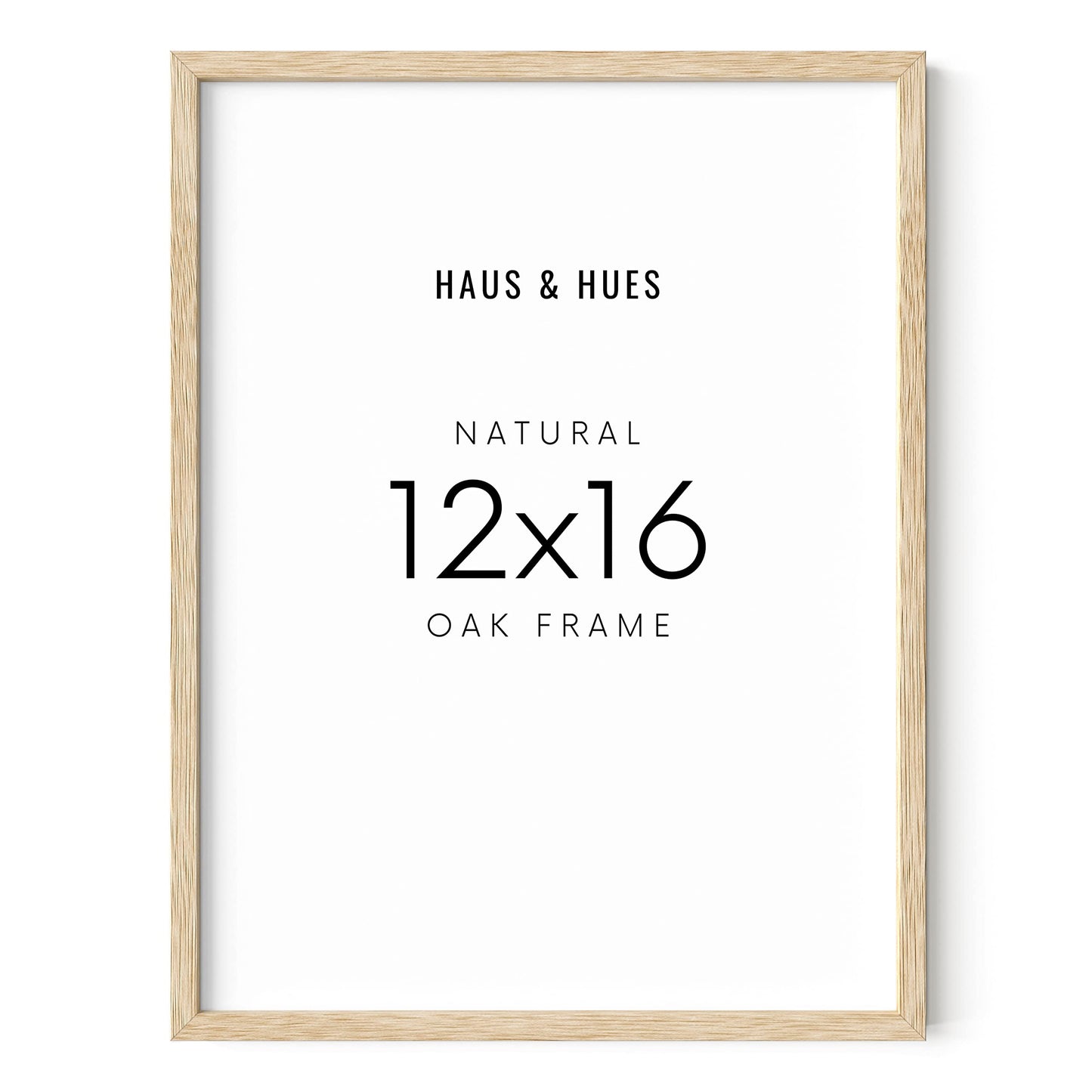 HAUS AND HUES Beige Oak Wood 12x16 Picture Frame - Modern Wood Wall Art Display - Lightweight 12x16 Frame for Art Prints, Photos, Posters - Ready-to-Hang Vertically & Horizontally