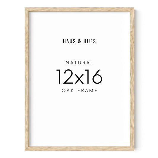 HAUS AND HUES Beige Oak Wood 12x16 Picture Frame - Modern Wood Wall Art Display - Lightweight 12x16 Frame for Art Prints, Photos, Posters - Ready-to-Hang Vertically & Horizontally