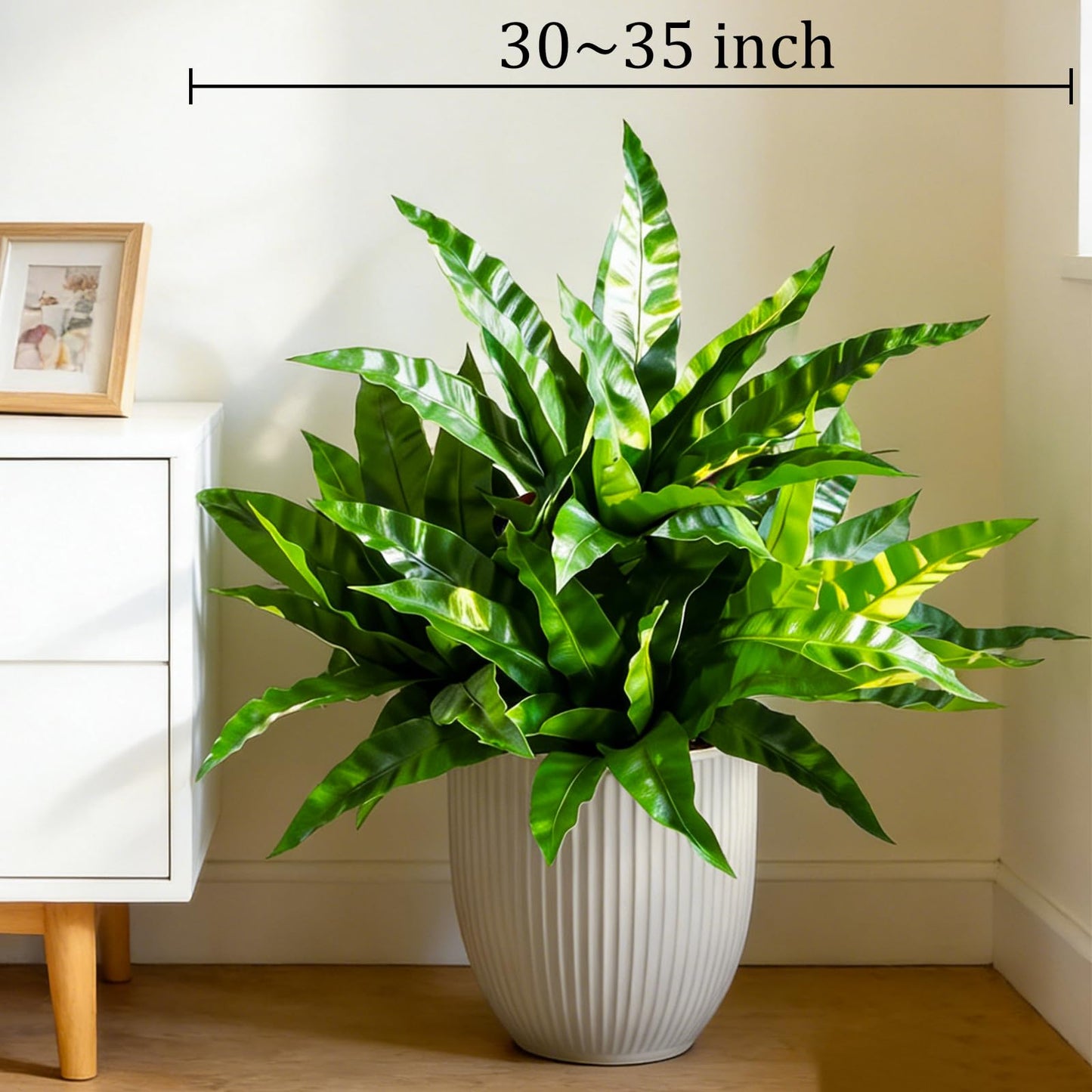 Cherica Fake Ferns,Faux Outdoor Plants UV Resistant,3D Real Touch Fake Plants Total 60 Blades,Weatherproof Artificial Plants Outdoor Indoor for Garden Porch Home Office Living Room Decor