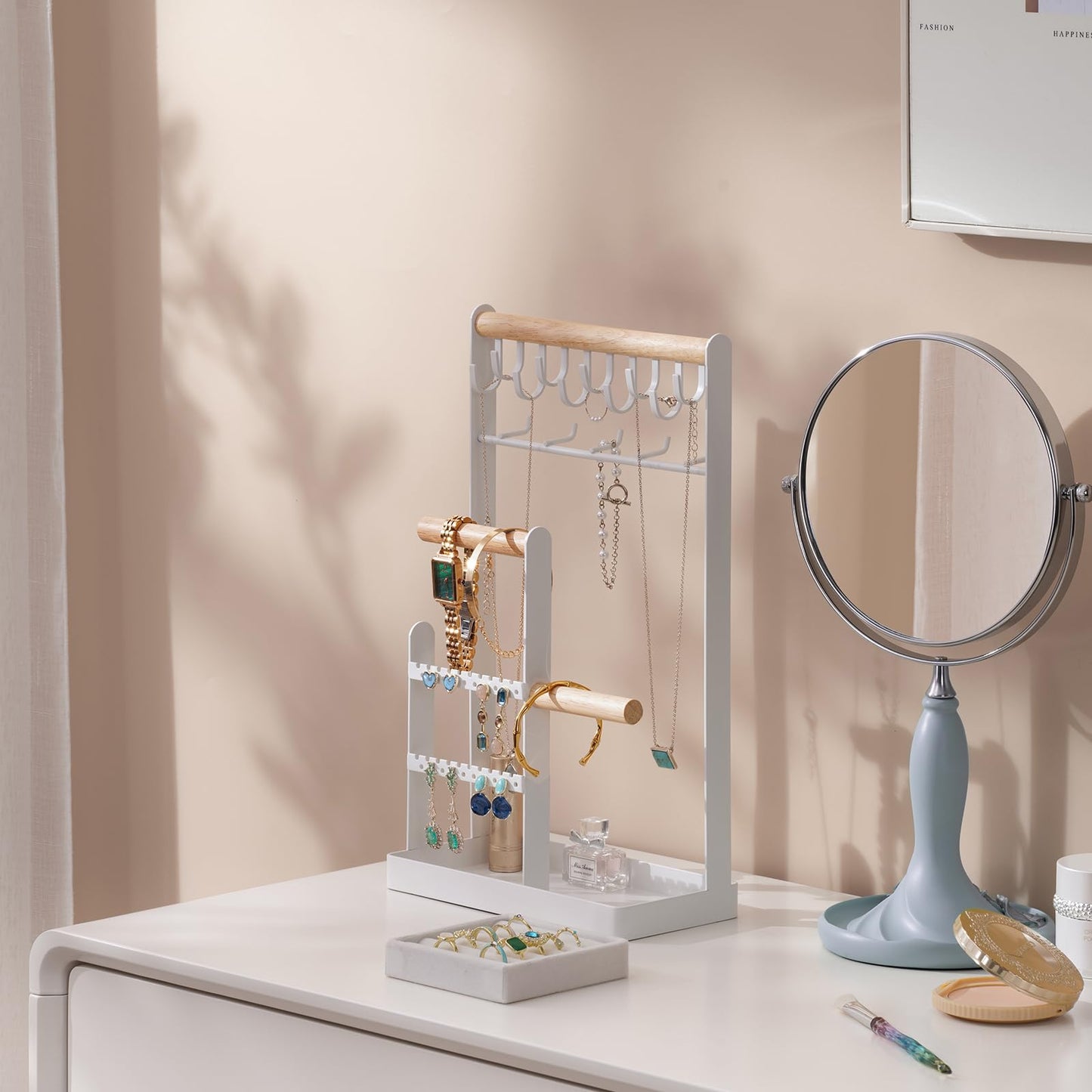 ProCase 4 Tiers Jewelry Stand Bundle with Jewelry Display Stand Holder
