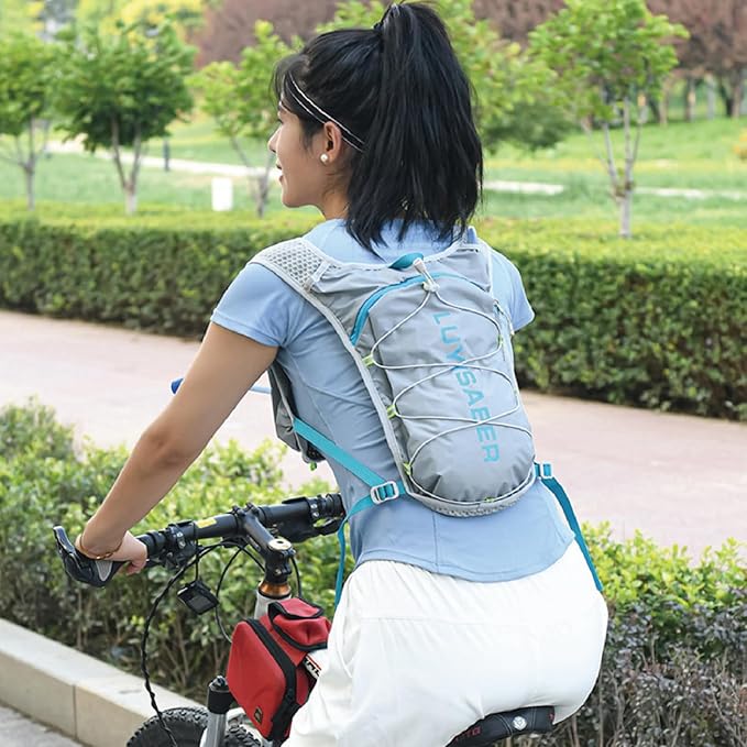 YAPJEB Hiking Hydration Vest Backpack 5L Lightweight with 2L Water Pack Bladder Daypack for Men Women Cycling, Running, Hiking and Biking (02 Black 5L + 2L Bladder)