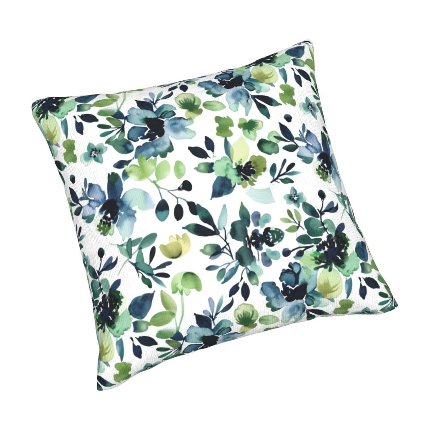 NOIRDAREL Spring Floral Pillow Covers 18x18 Inch Set of 2 Watercolor Sage Green Blue Flower Throw Pillow Cover Summer Floral Square Pillowcase Cushion Cases for Home Couch Bed Sofa