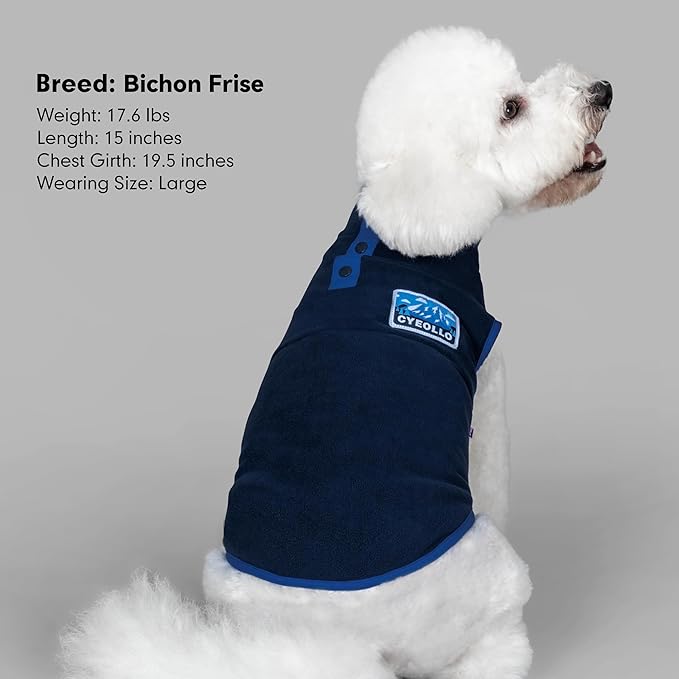 cyeollo Dog Sweaters for Large Dogs, Pullover Dog Fleece Jacket Turtleneck Sweatshirt Stretchy Vest Warm Lightweight Winter Clothes, Navy Blue XXXL