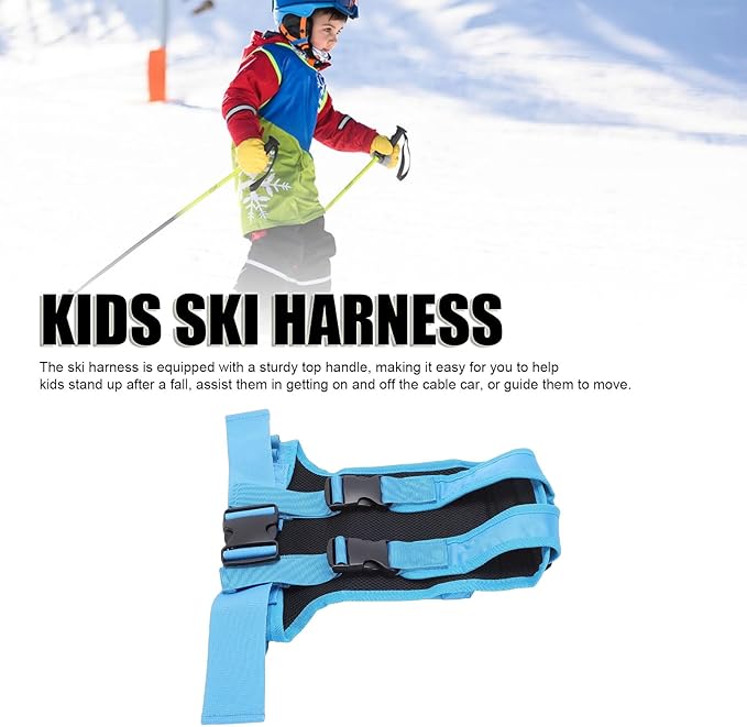 POENVFPO Kids Ski Harness, Adjustable Training Belt with Detachable Leash & Storage Backpack for Child Ski Learning Control
