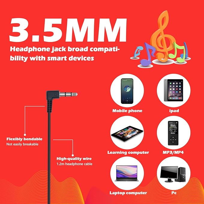 Bulk Headphones 30 Pack for Classroom School Kids, Wholesale Wired Adjustable Headphones Earphones for Students Schools Libraries Museums 3.5mm Jack Multi Color