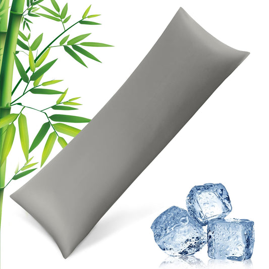 Body Pillowcase with Zipper Cooling Viscose from Bamboo Zippered Pillowcases, Cool & Breathable Body Pillow Cover for Hot Sleepers and Night Sweats, 20" x 54"