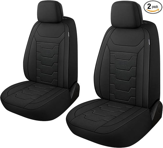 CAROMOP Breathable Car Seat Cover 2 Front Seats, 3D Air Mesh Cloth Seat Covers for Cars, Universal Fit Automotive Car Interior Covers for SUV Vans Sedans Trucks(Black)