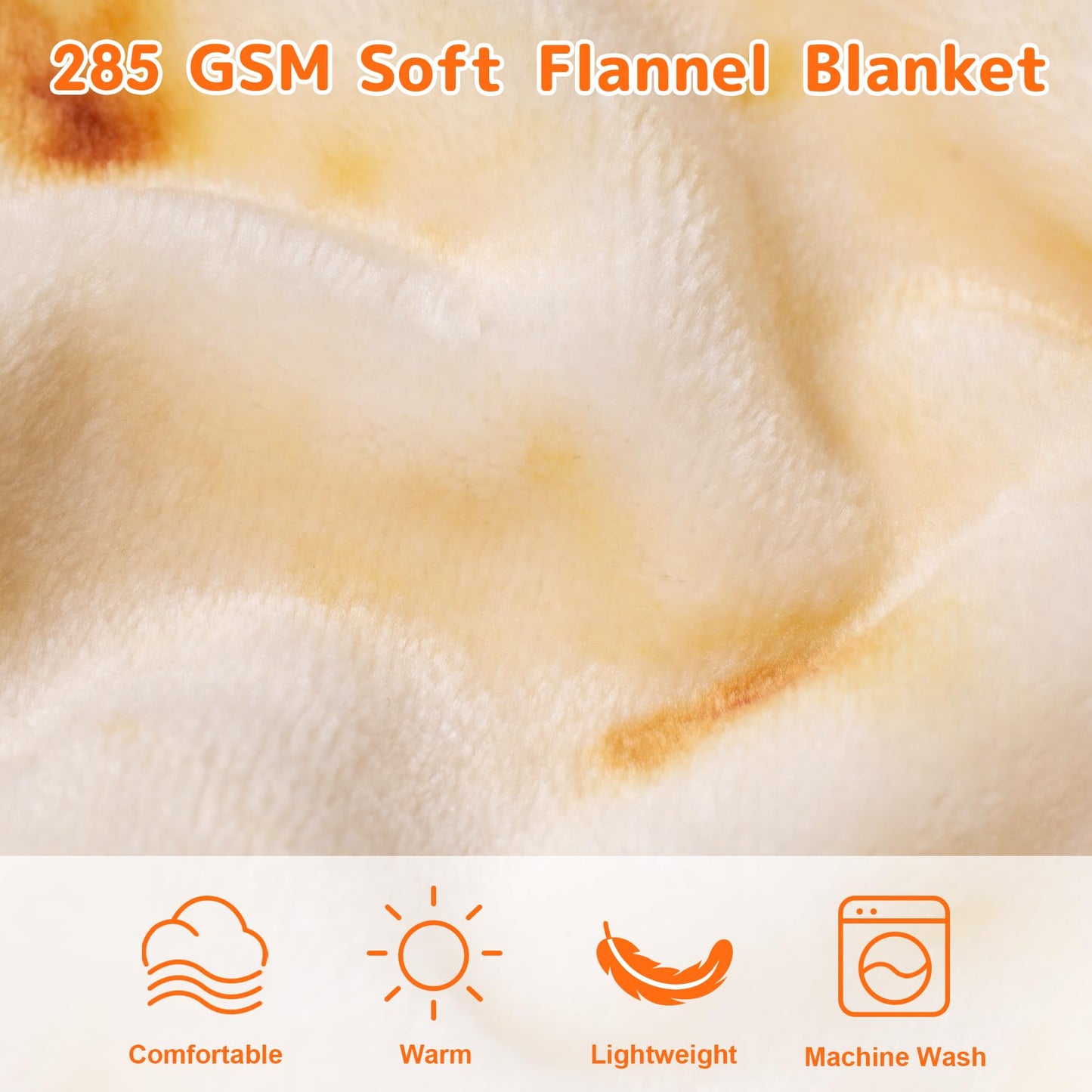 CASOFU Burrito Tortilla Throw Blanket 71 inches for Adult Kids, Novelty Tortilla Food Blanket Funny Gifts for Women Men Teens, 285GSM Soft Flannel Taco Blanket Birthday Gifts for Boys Girls(Beige)