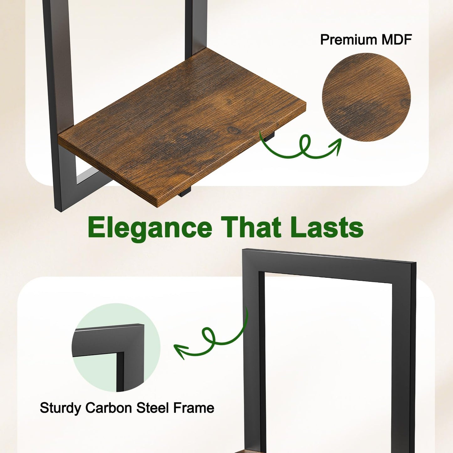 Housolution 3 Pack Wall Plant Holder, Picture Frame Design Plant Shelf, Wall Planters for Indoor Plants, Floating Shelves for Living Room, Bedroom, Kitchen, Office, Bathroom, Rustic Brown