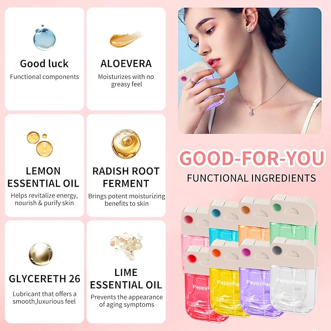PeppyHands Hand Sanitizer, Hand Sanitizer Spray, Hydrating Spray for Hand, Portable Sanitizer spray Set ﻿for Travel Size, 500-Sprays Each Multi-Flavor (Mango)