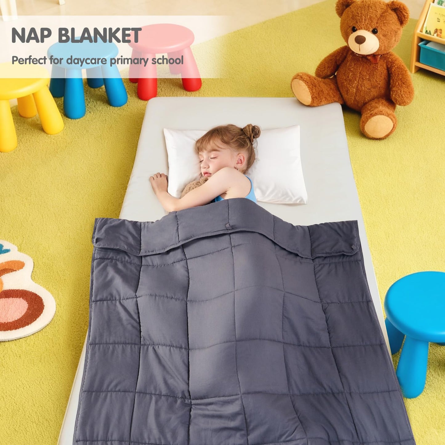 yescool Weighted Blanket 5 Pounds Cooling Weighted Lap Blanket, Grey Heavy Blanket for Sleeping, Weighted Throw Blanket Gifts for 40-60lbs, 36"x48"
