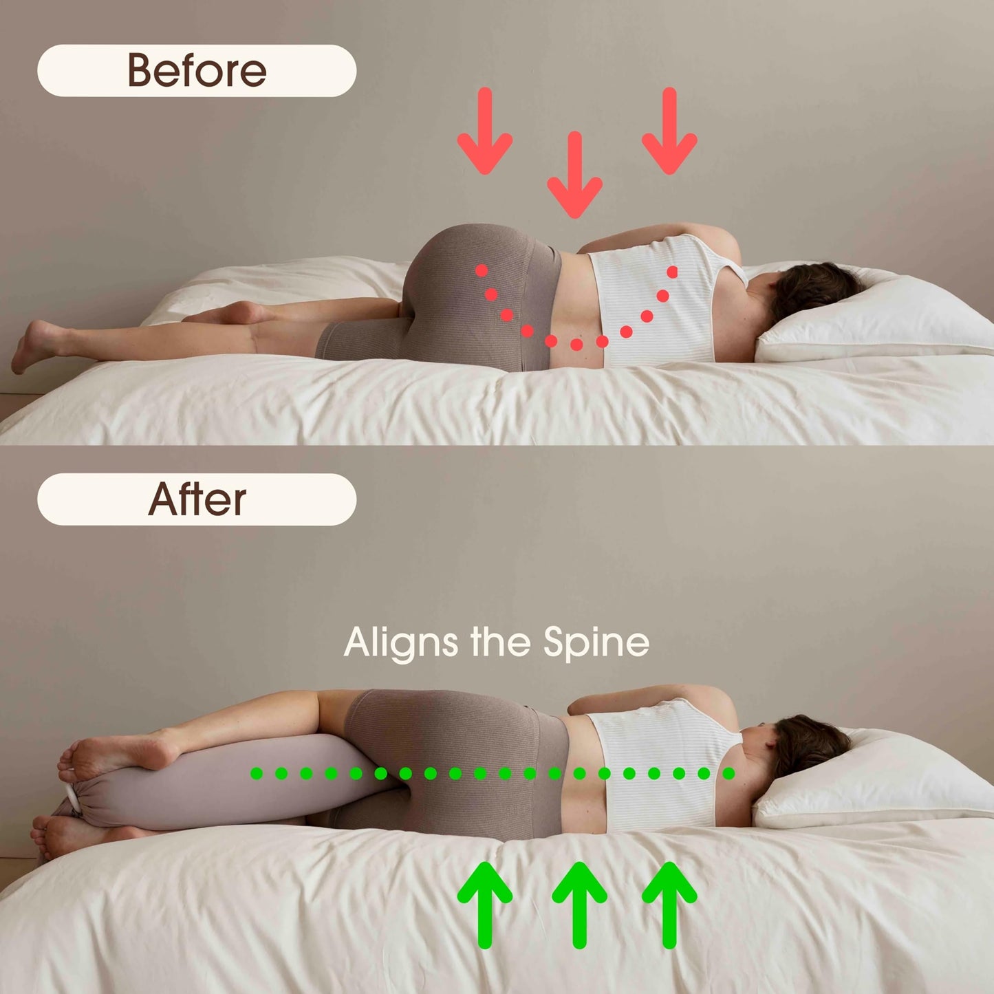 bbhugme Adjustable Pregnancy Pillow with Dusty Pink Cover & Extra Stone Cover - Full Body Support for Pregnant Women